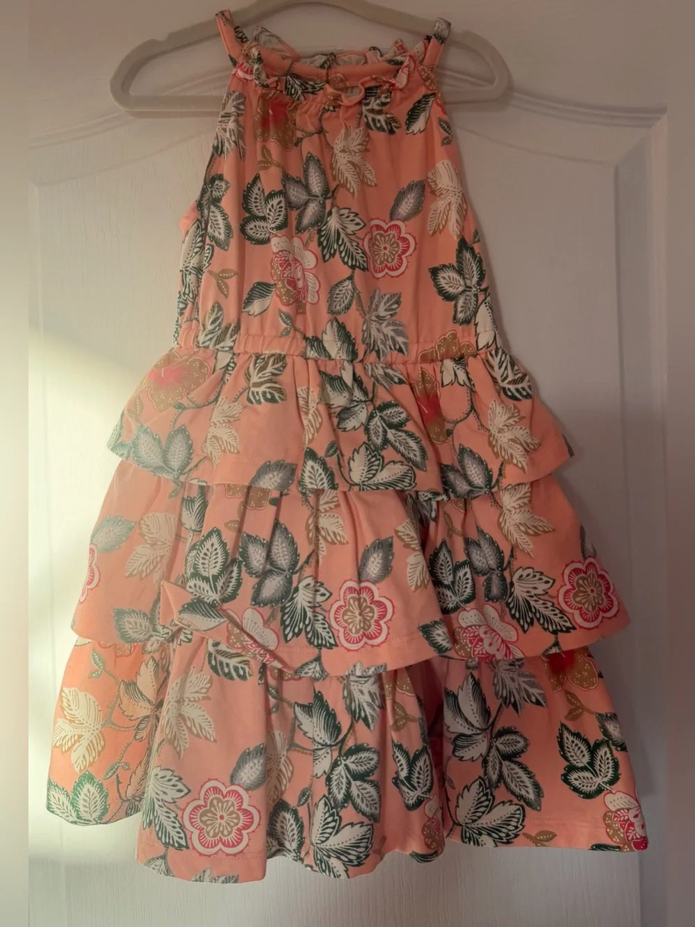 Janie and Jack Pink Floral Ruffle Tiered Dress